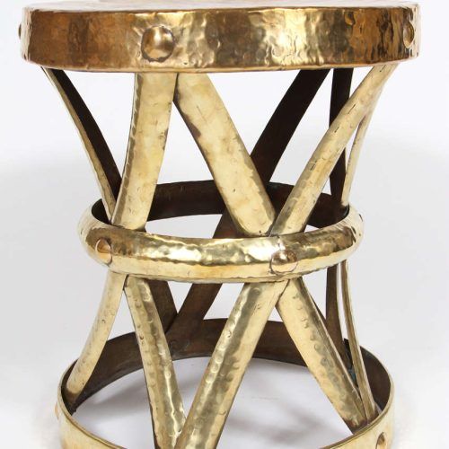 White Antique Brass Stools (Photo 7 of 20)