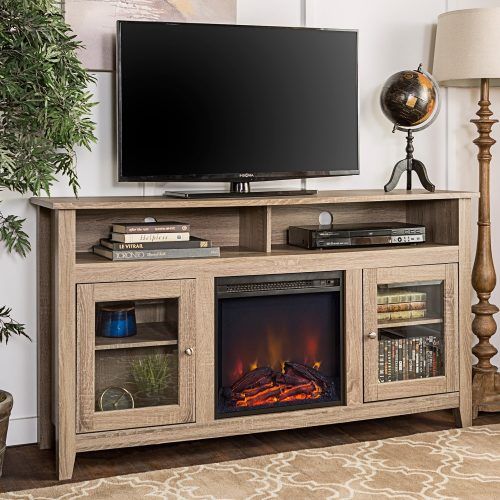 Wood Highboy Fireplace Tv Stands (Photo 1 of 20)