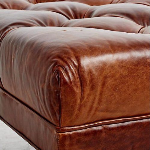Camber Caramel Leather Ottomans (Photo 12 of 17)