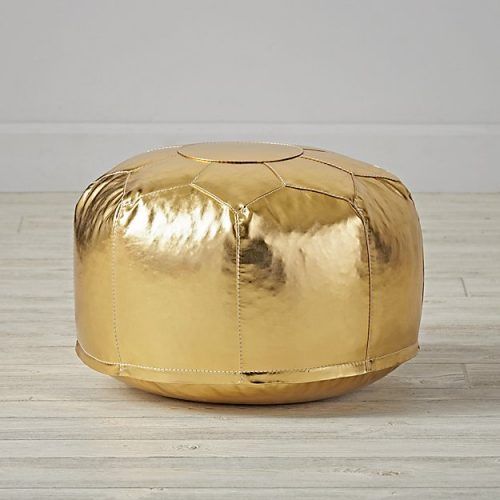 Gold Faux Leather Ottomans With Pull Tab (Photo 11 of 20)