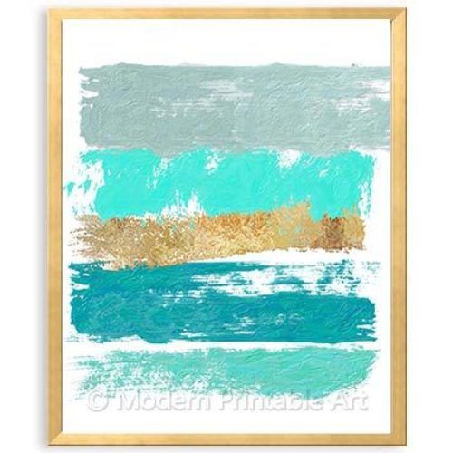 Gold And Teal Wood Wall Art (Photo 9 of 20)