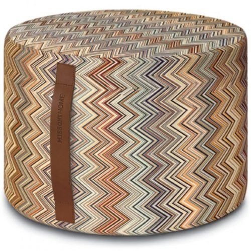 Beige Ombre Cylinder Pouf Ottomans (Photo 6 of 20)