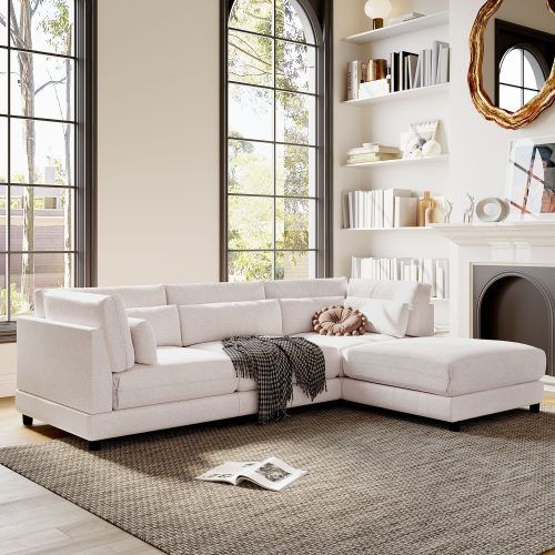 Sectional Sofas With Ottomans And Tufted Back Cushion (Photo 20 of 20)