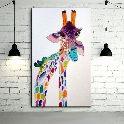 Giraffe Canvas Wall Art (Photo 14 of 15)
