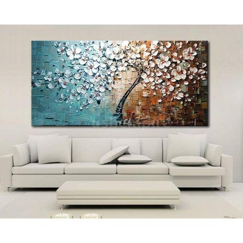 Cherry Blossom Oil Painting Modern Abstract Wall Art (Photo 20 of 20)