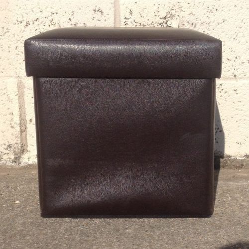Black Faux Leather Ottomans With Pull Tab (Photo 17 of 20)