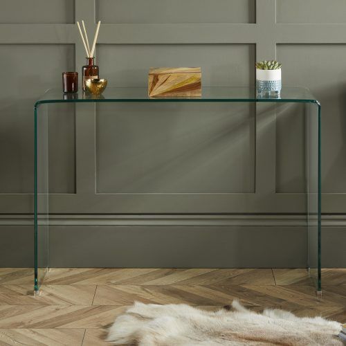Geometric Glass Modern Console Tables (Photo 4 of 20)