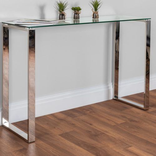 Glass And Chrome Console Tables (Photo 9 of 20)