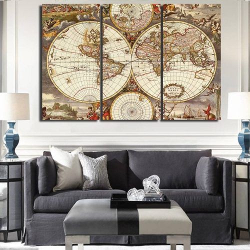 Vintage World Map Wall Art (Photo 12 of 20)