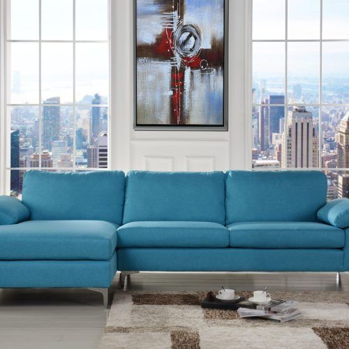 Modern Blue Linen Sofas (Photo 1 of 20)