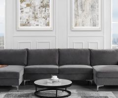 2024 Popular Modern U-shape Sectional Sofas in Gray