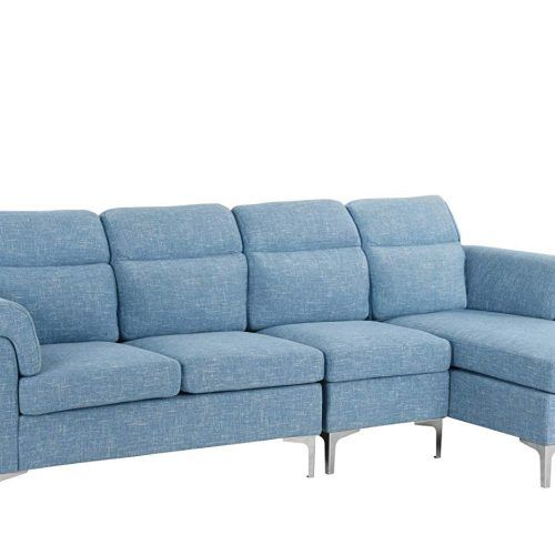 Modern Blue Linen Sofas (Photo 7 of 20)