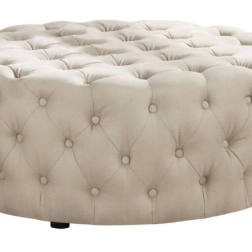 Snow Tufted Fabric Ottomans (Photo 18 of 20)