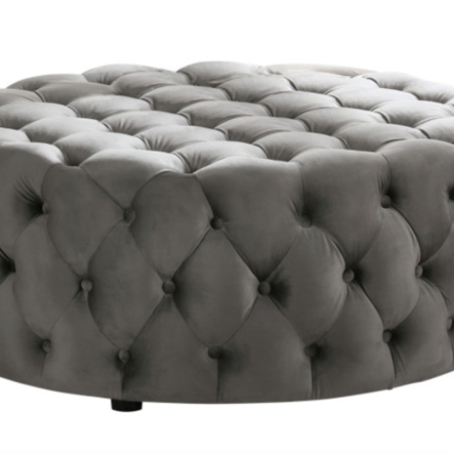 Gray Fabric Tufted Oval Ottomans (Photo 16 of 20)