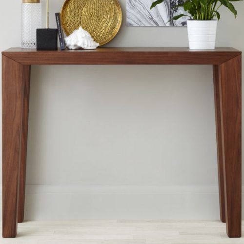 Walnut Wood And Gold Metal Console Tables (Photo 16 of 20)