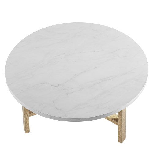 Modern Round Faux Marble Coffee Tables (Photo 6 of 20)