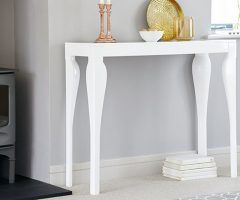 20 The Best White Gloss and Maple Cream Console Tables