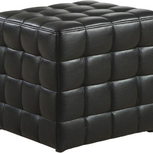 Black Faux Leather Ottomans With Pull Tab (Photo 16 of 20)