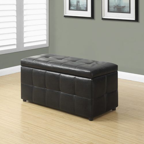 Dark Brown Leather Pouf Ottomans (Photo 6 of 20)