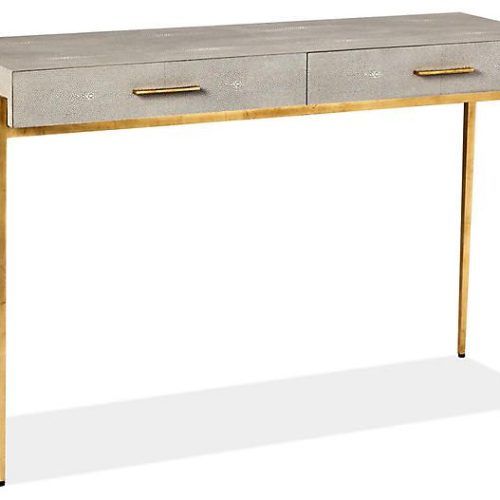 Faux Shagreen Console Tables (Photo 7 of 20)