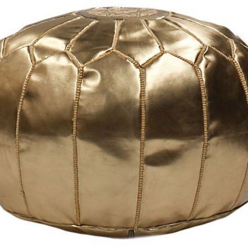 Gold Faux Leather Ottomans With Pull Tab (Photo 6 of 20)
