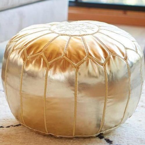 Gold Faux Leather Ottomans With Pull Tab (Photo 7 of 20)