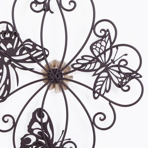 Flower And Butterfly Urban Design Metal Wall Decor (Photo 11 of 20)