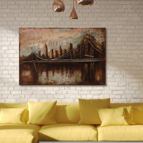 "Bridge To The City" Mixed Media Iron Hand Painted Dimensional Wall Decor (Photo 12 of 20)