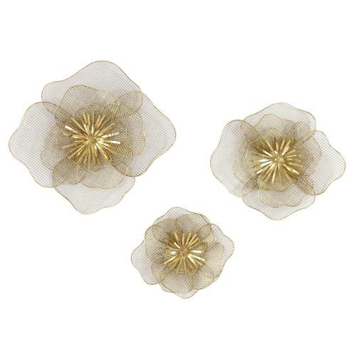 Metal Flower Wall Decor (Set Of 3) (Photo 3 of 20)