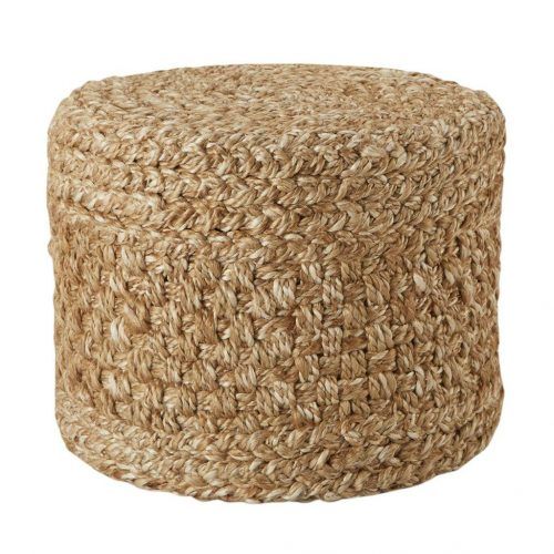 Beige Ombre Cylinder Pouf Ottomans (Photo 2 of 20)