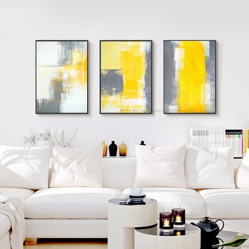 Yellow And Grey Abstract Wall Art (Photo 12 of 20)