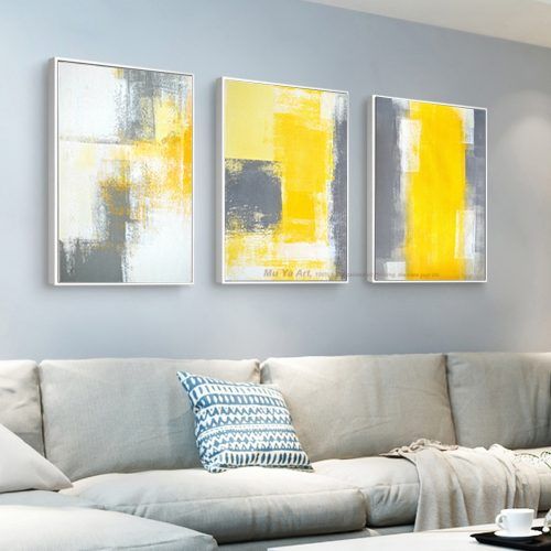 Yellow And Grey Abstract Wall Art (Photo 17 of 20)