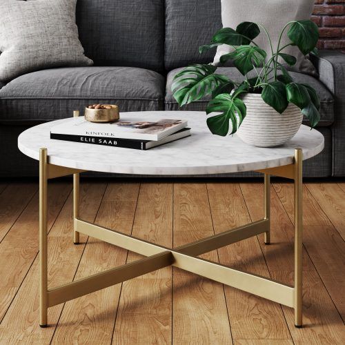 Modern Round Faux Marble Coffee Tables (Photo 4 of 20)