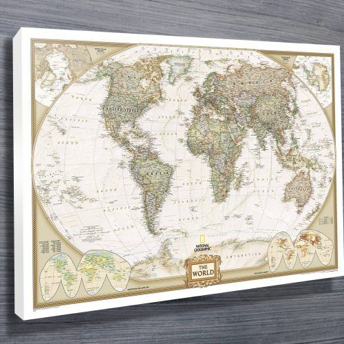 Framed World Map Wall Art (Photo 7 of 20)