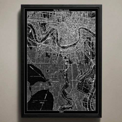 New Orleans Map Wall Art (Photo 8 of 20)