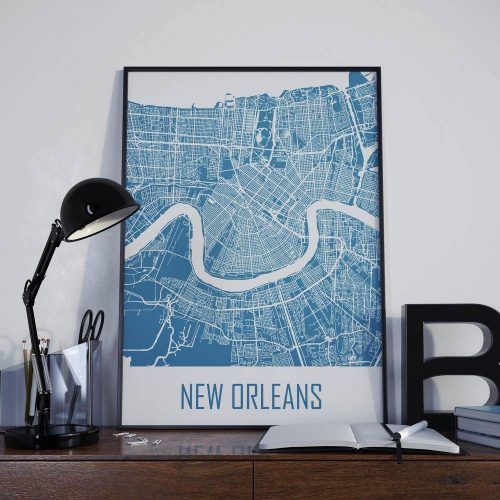 New Orleans Map Wall Art (Photo 20 of 20)