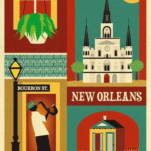 New Orleans Map Wall Art (Photo 9 of 20)