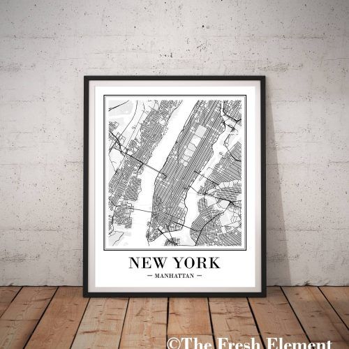 Manhattan Map Wall Art (Photo 4 of 20)