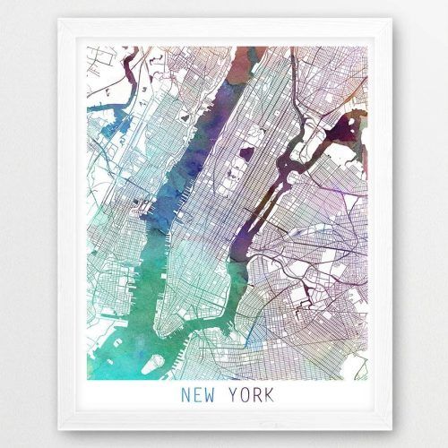 New York Map Wall Art (Photo 2 of 20)
