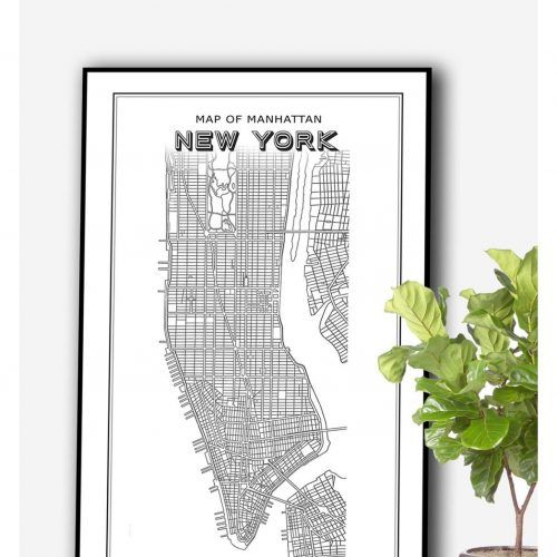 Manhattan Map Wall Art (Photo 16 of 20)