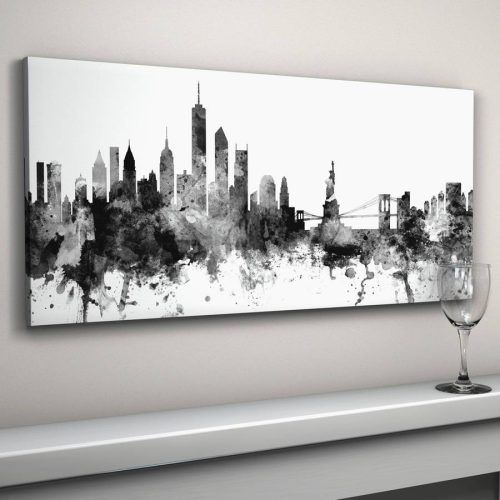 Black And White New York Canvas Wall Art (Photo 6 of 20)