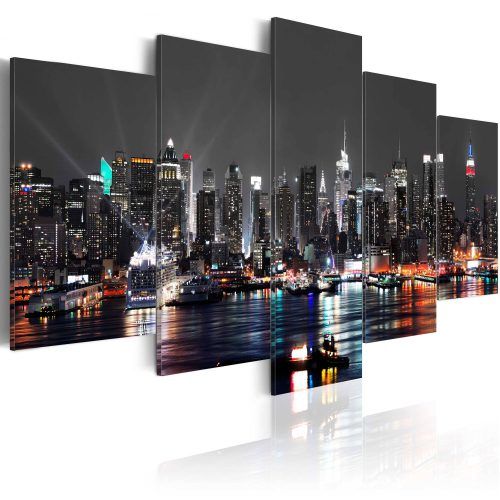 New York Skyline Canvas Black And White Wall Art (Photo 6 of 20)