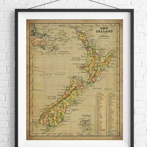 New Zealand Map Wall Art (Photo 7 of 20)