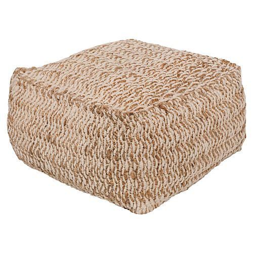 Gray And Beige Solid Cube Pouf Ottomans (Photo 2 of 20)