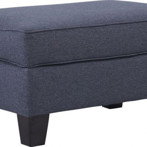 Navy And Light Gray Woven Pouf Ottomans (Photo 15 of 20)
