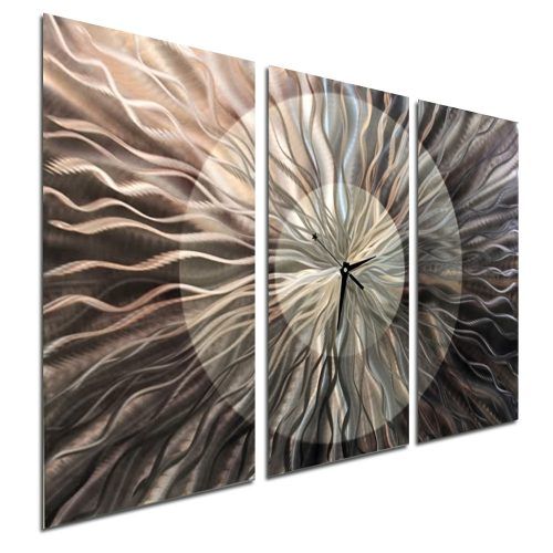 Abstract Metal Wall Art With Clock (Photo 18 of 20)