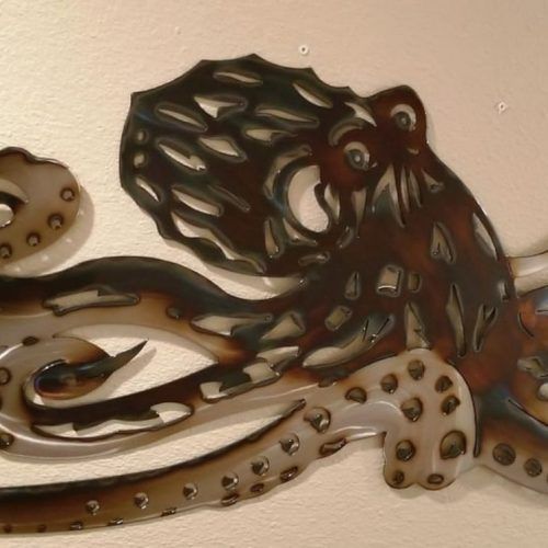 Octopus Metal Wall Sculptures (Photo 7 of 20)