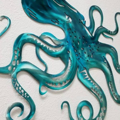 Octopus Metal Wall Sculptures (Photo 6 of 20)