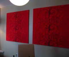 15 Photos Red Fabric Wall Art