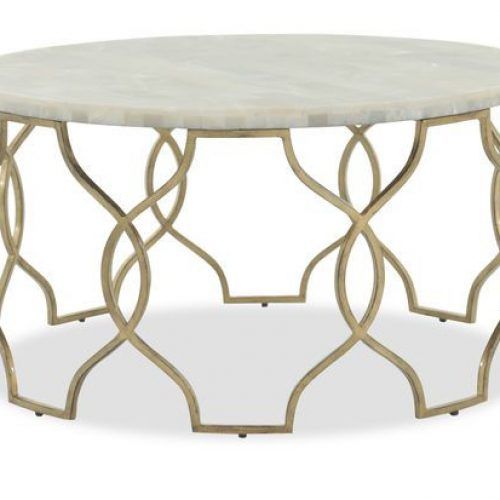 Round Gold Metal Cage Nesting Ottomans Set Of 2 (Photo 6 of 20)